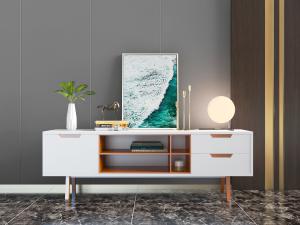 现代轻奢白色电视柜