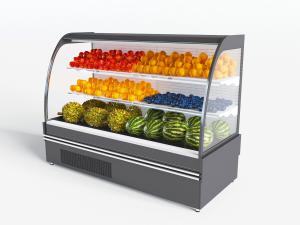 黑灰色超市加长水果保鲜柜货架