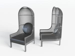 现代鸟笼靠背的休闲沙发3d模型 现代鸟笼靠背的休闲沙发