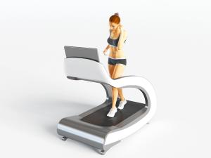 跑步机上的女人