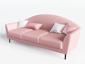 现代轻奢粉色多人沙发3d模型 现代轻奢粉色多人沙发
