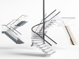 现代金属扶手旋转楼梯3d模型 现代金属扶手旋转楼梯