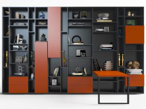后现代橙色和黑色装饰柜