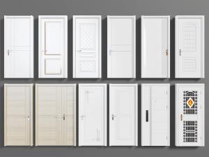 现代白色单扇子母平开门防盗门