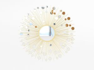 现代轻奢放射太阳装饰镜子挂件