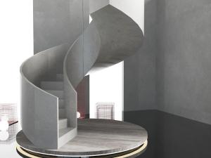 现代水泥扶手旋转楼梯3d模型 现代水泥扶手旋转楼梯