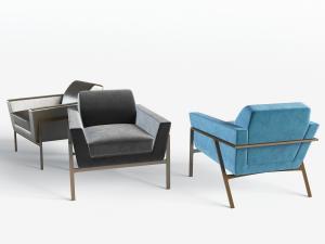 现代实木支架的布艺单人沙发3d模型 现代实木支架的布艺单人沙发