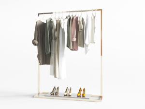 现代金属衣架衣服鞋子3d模型 现代金属衣架衣服鞋子
