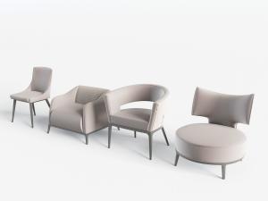 新中式单人沙发休闲椅子3d模型 新中式单人沙发休闲椅子