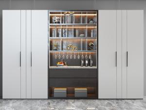 现代中间开放式收纳的酒柜3d模型 现代中间开放式收纳的酒柜