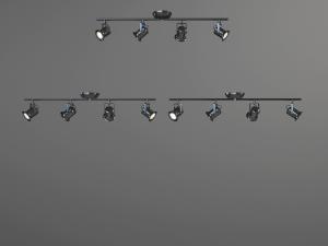 现代黑色金属带轨道的筒灯射灯