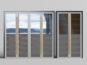 现代玻璃柜门的红酒柜3d模型 现代玻璃柜门的红酒柜
