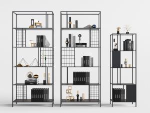 新中式黑色金属装饰架