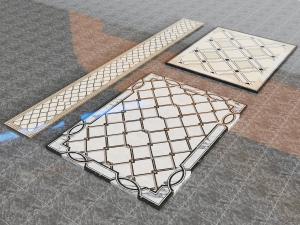 欧式地面石材拼花波打线