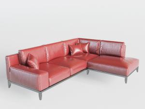 现代红色转角沙发3d模型 现代红色转角沙发