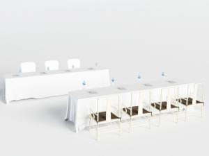 现代新中式会议桌布椅3d模型 现代新中式会议桌布椅
