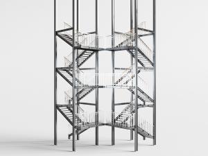 钢架户外楼梯步梯3d模型 钢架户外楼梯步梯