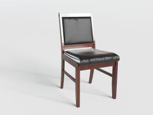 新中式皮革坐垫的实木餐椅