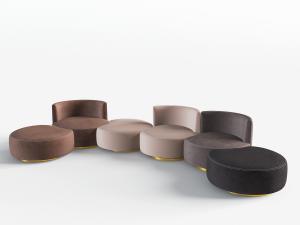 现代拼接圆形多人沙发3d模型 现代拼接圆形多人沙发