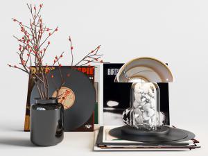 新中式黑色花瓶花卉装饰品摆件