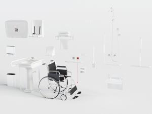 现代残障人士使用的卫浴组合3d模型 现代残障人士使用的卫浴组合