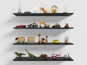 现代黑色实木隔板装饰置物架