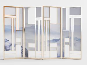 新中式可折叠屏风