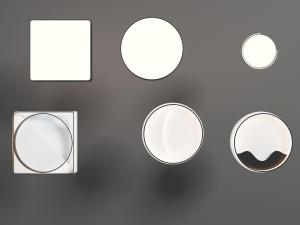 新中式方形圆形吸顶灯3d模型 新中式方形圆形吸顶灯