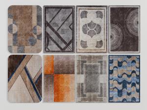 现代轻奢圆角地毯3d模型 现代轻奢圆角地毯