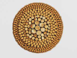 现代原木拼接墙饰挂件