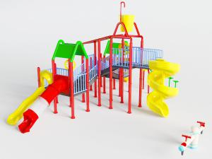 现代大型滑滑梯游乐设备设施3d模型 现代大型滑滑梯游乐设备设施