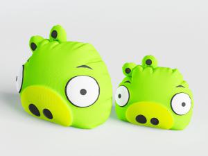 绿色的卡通猪脸玩偶玩具