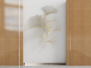 新中式银杏叶装饰的背景墙3d模型 新中式银杏叶装饰的背景墙