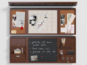 美式实木墙面装饰收纳架