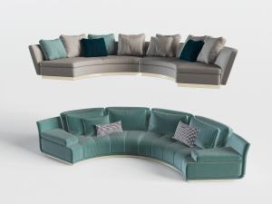 现代轻奢布艺弧形多人沙发3d模型 现代轻奢布艺弧形多人沙发