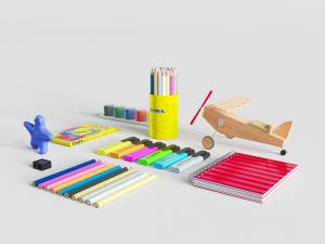彩色铅笔记号笔和笔筒文具综合3d模型 彩色铅笔记号笔和笔筒文具综合