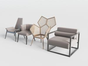 后现代单人沙发休闲椅子3d模型 后现代单人沙发休闲椅子