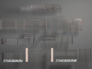 现代金属护栏栏杆围栏3d模型 现代金属护栏栏杆围栏
