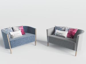 现代灰色单人沙发3d模型 现代灰色单人沙发