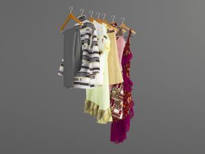现代挂在衣撑上的裙子衣服3d模型 现代挂在衣撑上的裙子衣服
