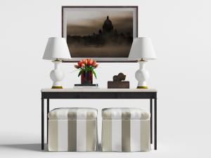 现代实木端景台3d模型 现代实木端景台