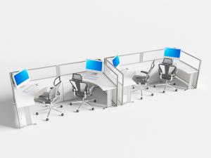 现代双人位办公桌椅组合