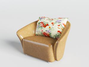 现代皮革单人沙发3d模型 现代皮革单人沙发
