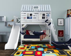 美式带木屋的上下铺