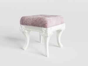 欧式白色实木支撑的方形凳子