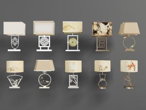 中式方形灯罩台灯床头灯