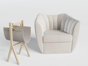 现代布艺单人沙发3d模型 现代布艺单人沙发