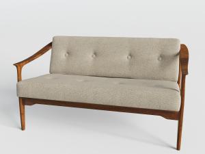 北欧实木边框的多人沙发3d模型 北欧实木边框的多人沙发