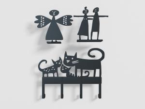 现代黑色金属衣钩墙饰挂件