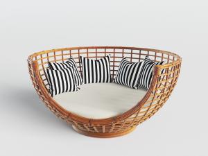 东南亚藤编圆形单人沙发3d模型 东南亚藤编圆形单人沙发